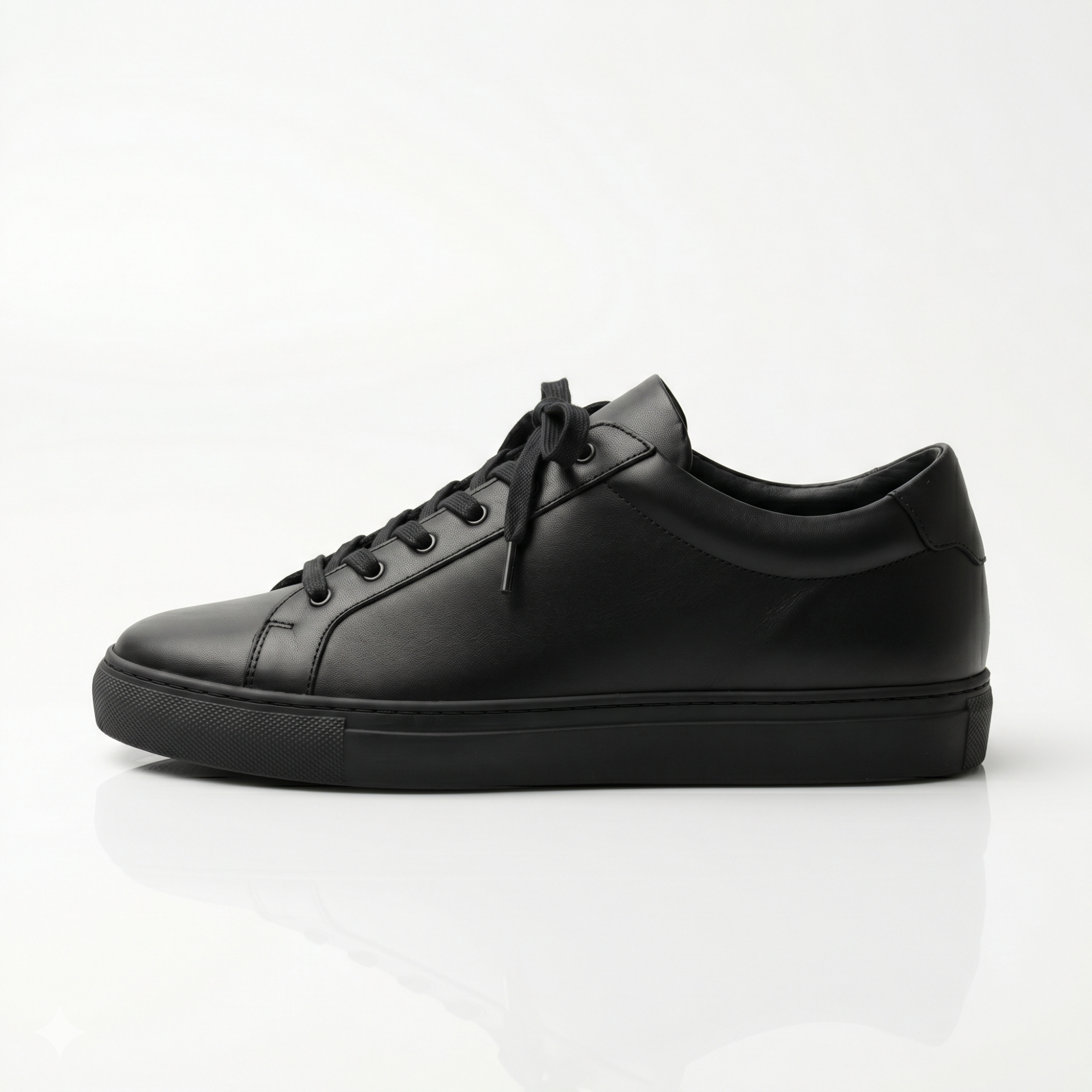 Black Preston Leather Sneakers