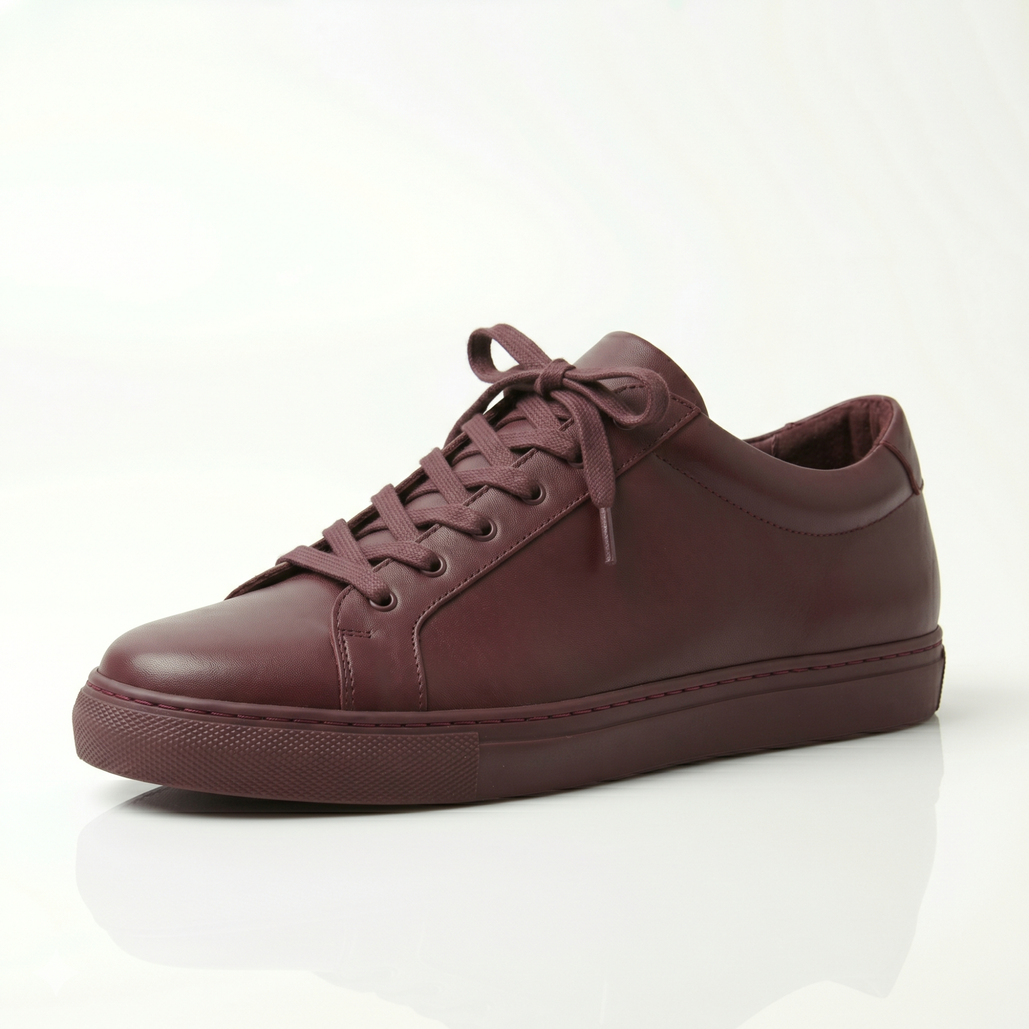 Burgundy Preston Leather Sneakers
