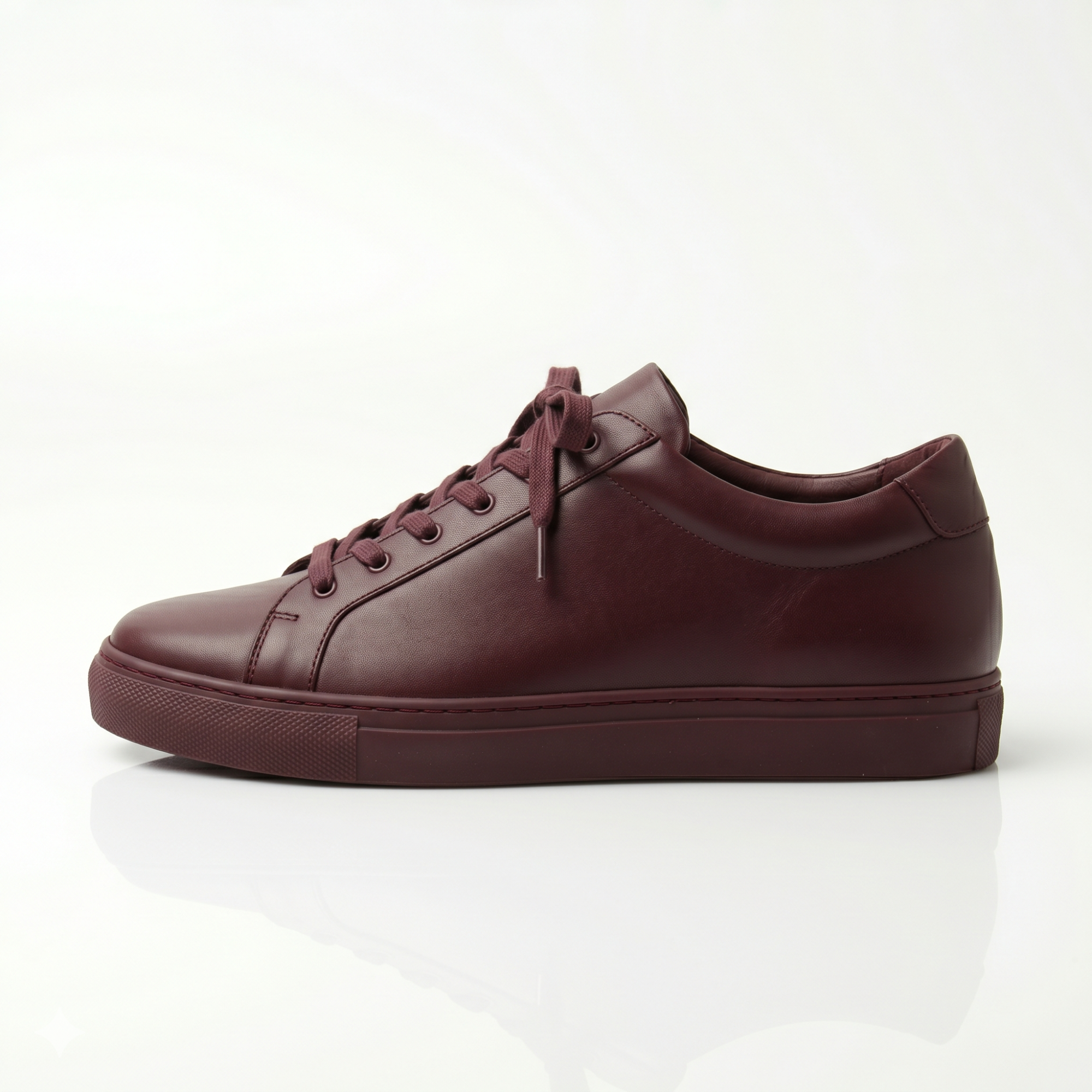 Burgundy Preston Leather Sneakers