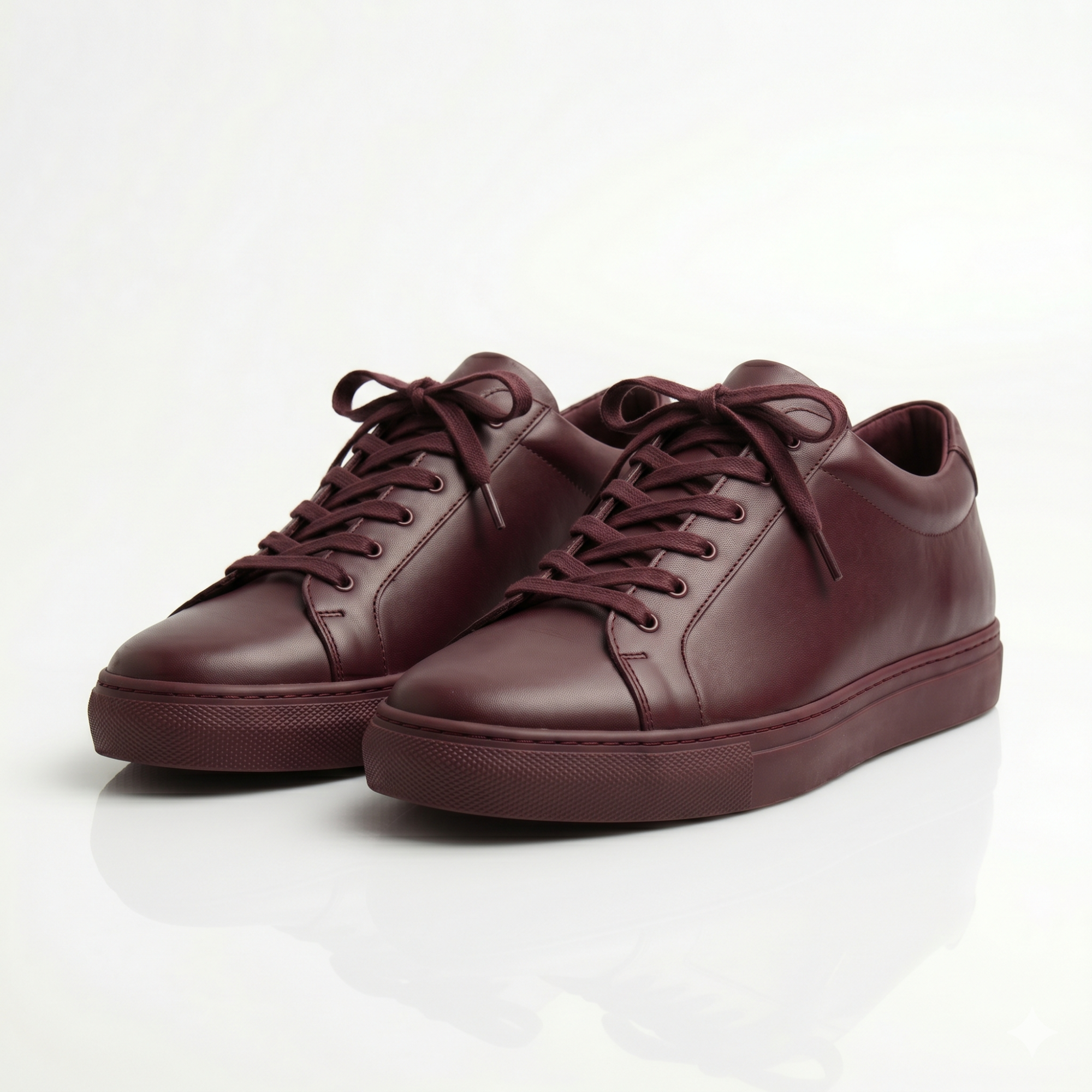 Burgundy Preston Leather Sneakers