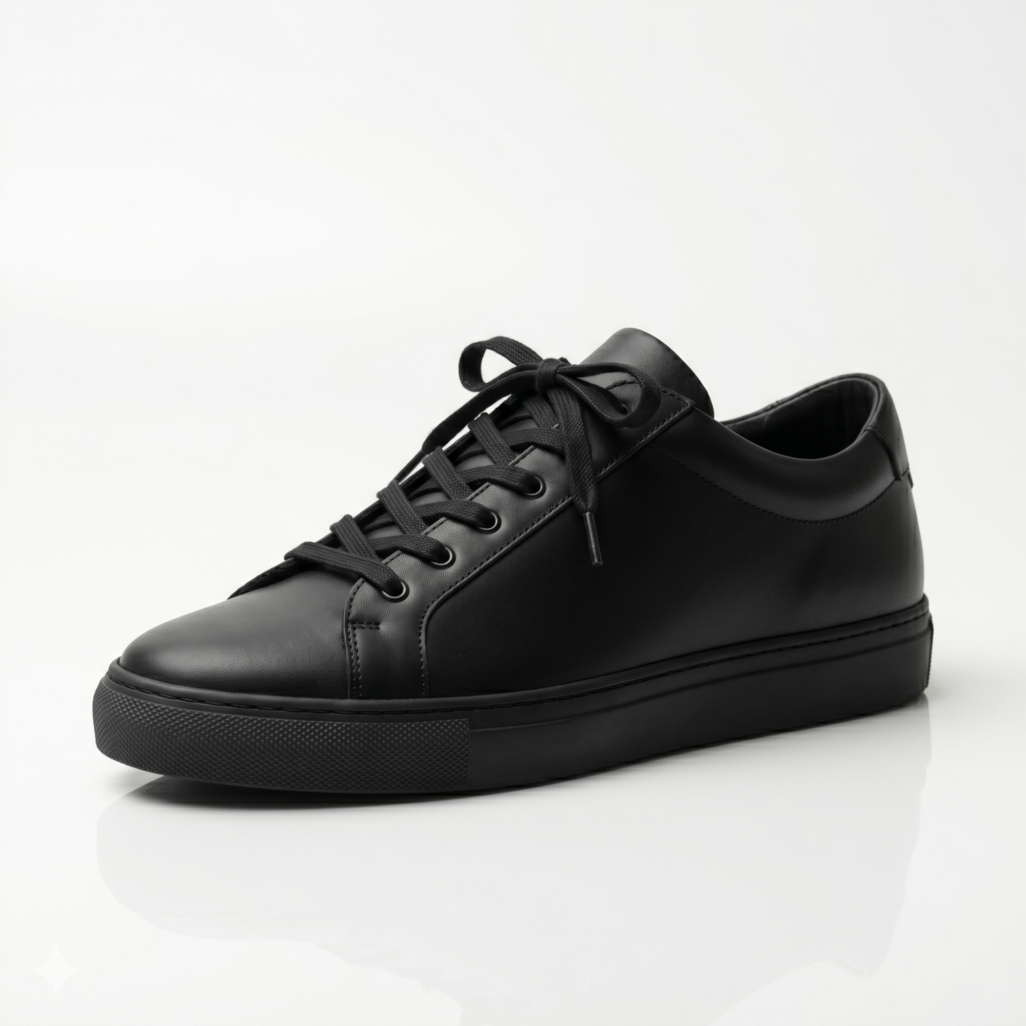 Black Preston Leather Sneakers