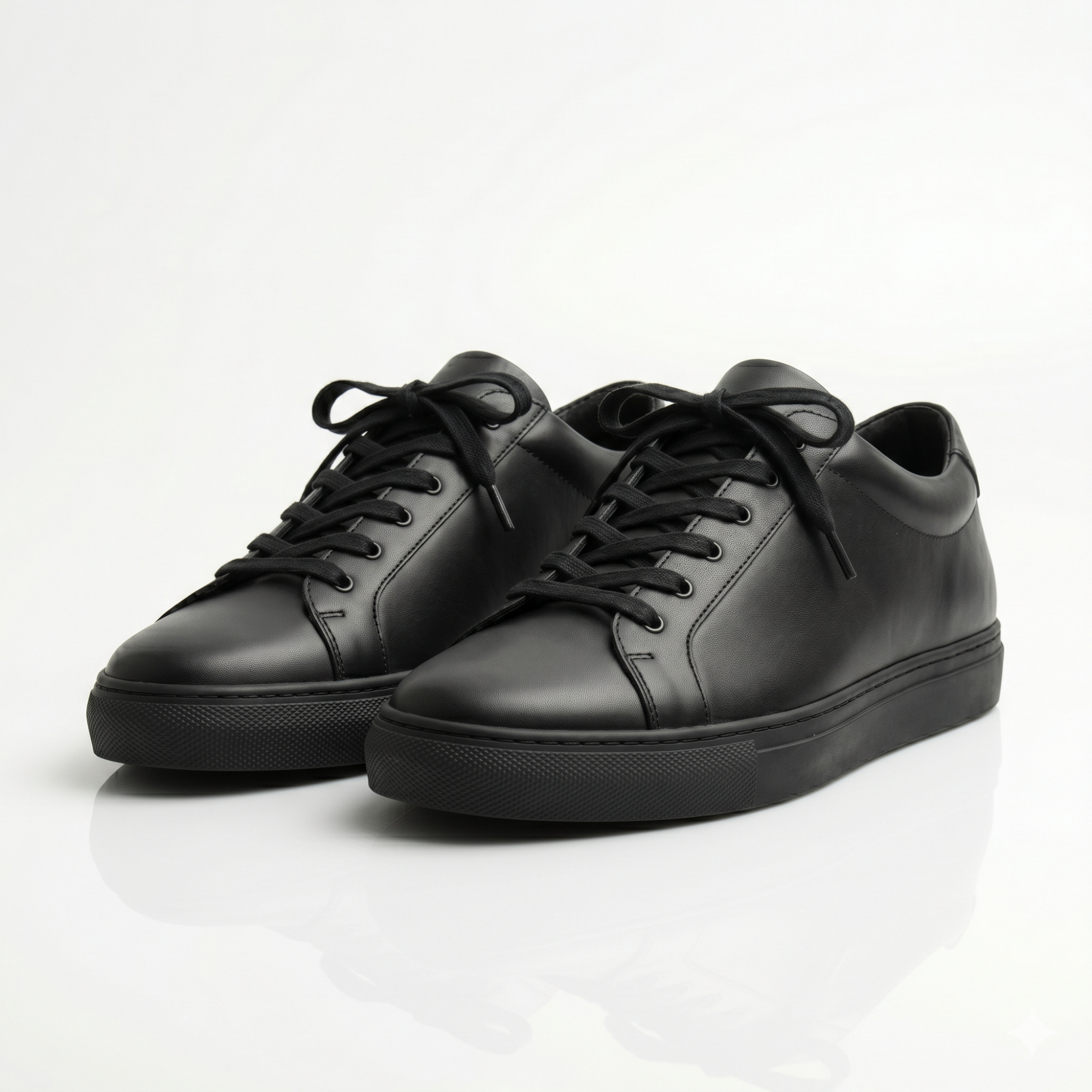 Black Preston Leather Sneakers